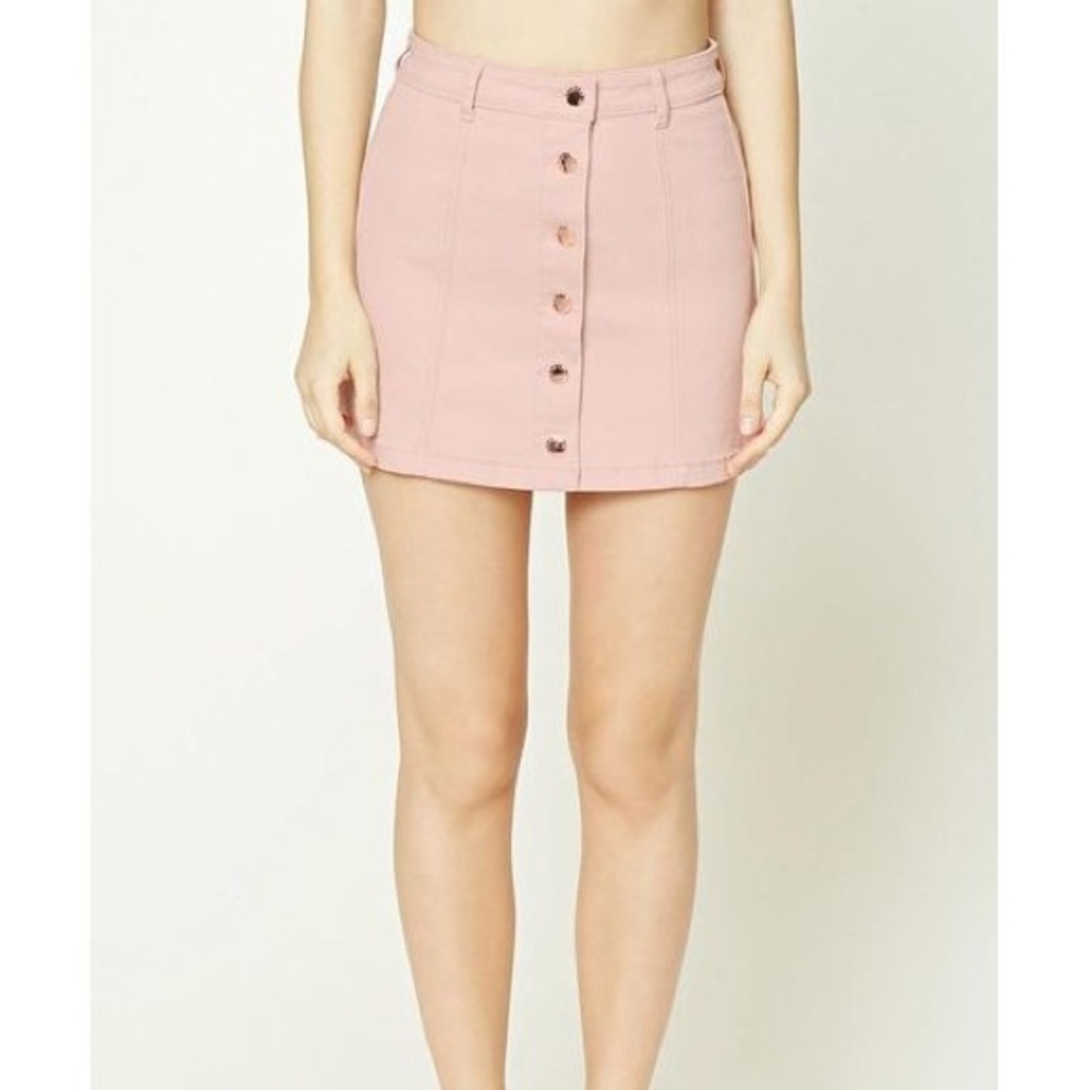 Forever 21 Pink Denim Short Skirt